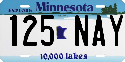 MN license plate 125NAY