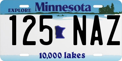 MN license plate 125NAZ