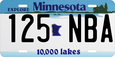MN license plate 125NBA