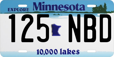 MN license plate 125NBD