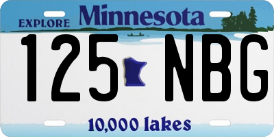 MN license plate 125NBG