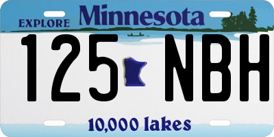 MN license plate 125NBH