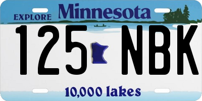 MN license plate 125NBK