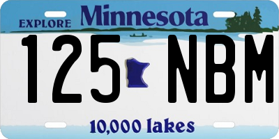 MN license plate 125NBM