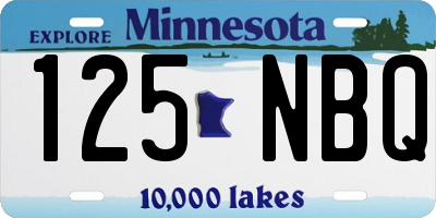 MN license plate 125NBQ