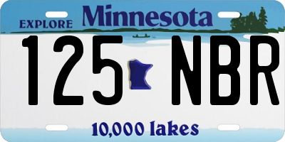 MN license plate 125NBR