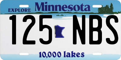 MN license plate 125NBS