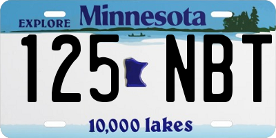 MN license plate 125NBT
