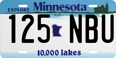 MN license plate 125NBU