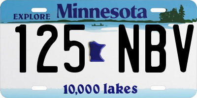 MN license plate 125NBV