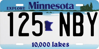 MN license plate 125NBY