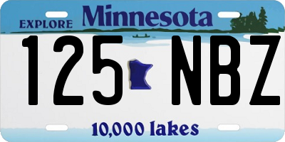 MN license plate 125NBZ