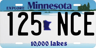 MN license plate 125NCE