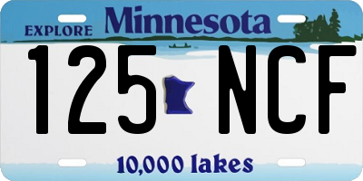 MN license plate 125NCF