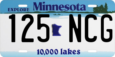 MN license plate 125NCG