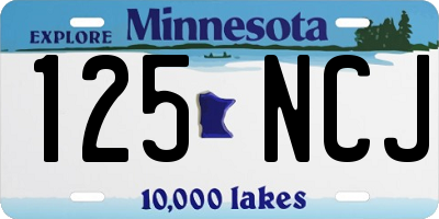 MN license plate 125NCJ