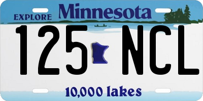 MN license plate 125NCL