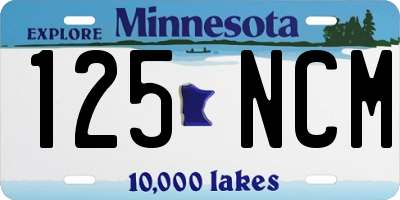 MN license plate 125NCM
