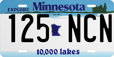 MN license plate 125NCN