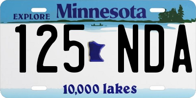 MN license plate 125NDA
