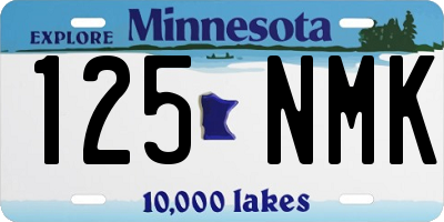 MN license plate 125NMK