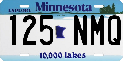 MN license plate 125NMQ