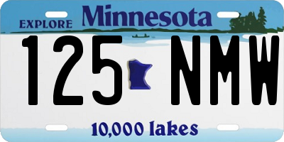 MN license plate 125NMW