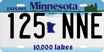 MN license plate 125NNE