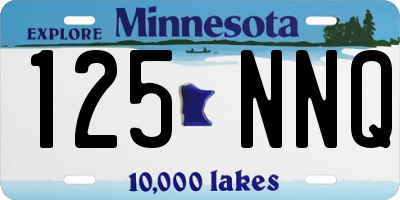 MN license plate 125NNQ