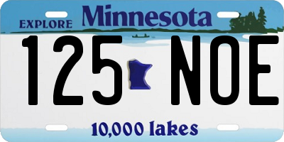 MN license plate 125NOE