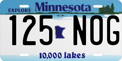 MN license plate 125NOG