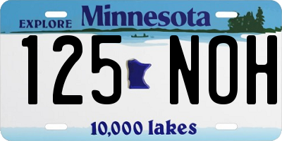 MN license plate 125NOH