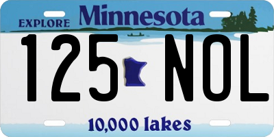 MN license plate 125NOL