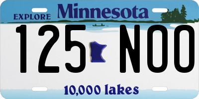 MN license plate 125NOO