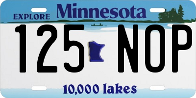 MN license plate 125NOP