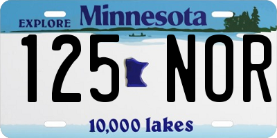 MN license plate 125NOR
