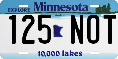 MN license plate 125NOT