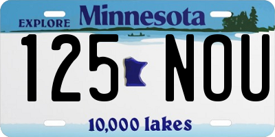 MN license plate 125NOU