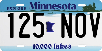 MN license plate 125NOV