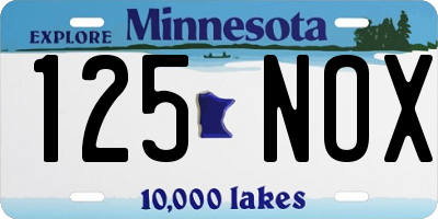 MN license plate 125NOX