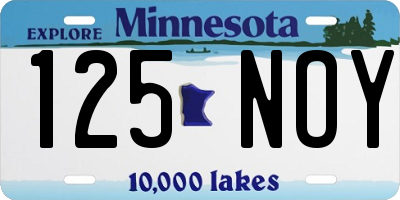 MN license plate 125NOY