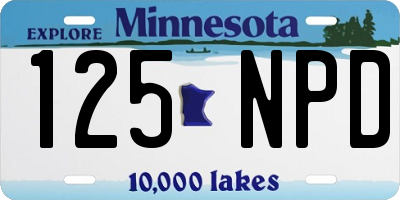 MN license plate 125NPD