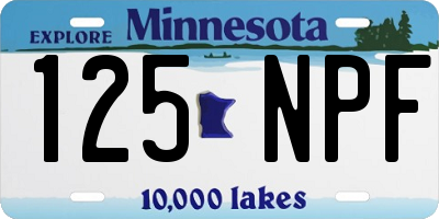 MN license plate 125NPF