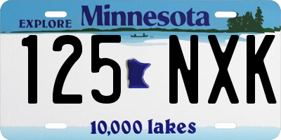 MN license plate 125NXK
