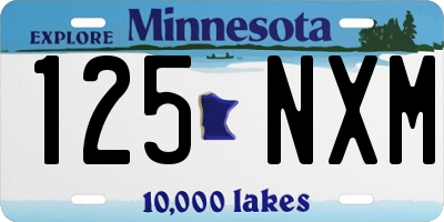 MN license plate 125NXM