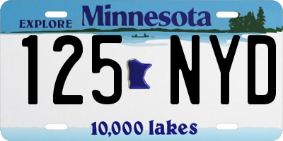 MN license plate 125NYD