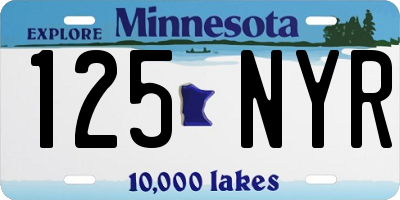 MN license plate 125NYR