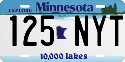 MN license plate 125NYT