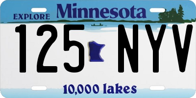MN license plate 125NYV