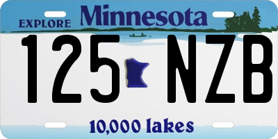 MN license plate 125NZB